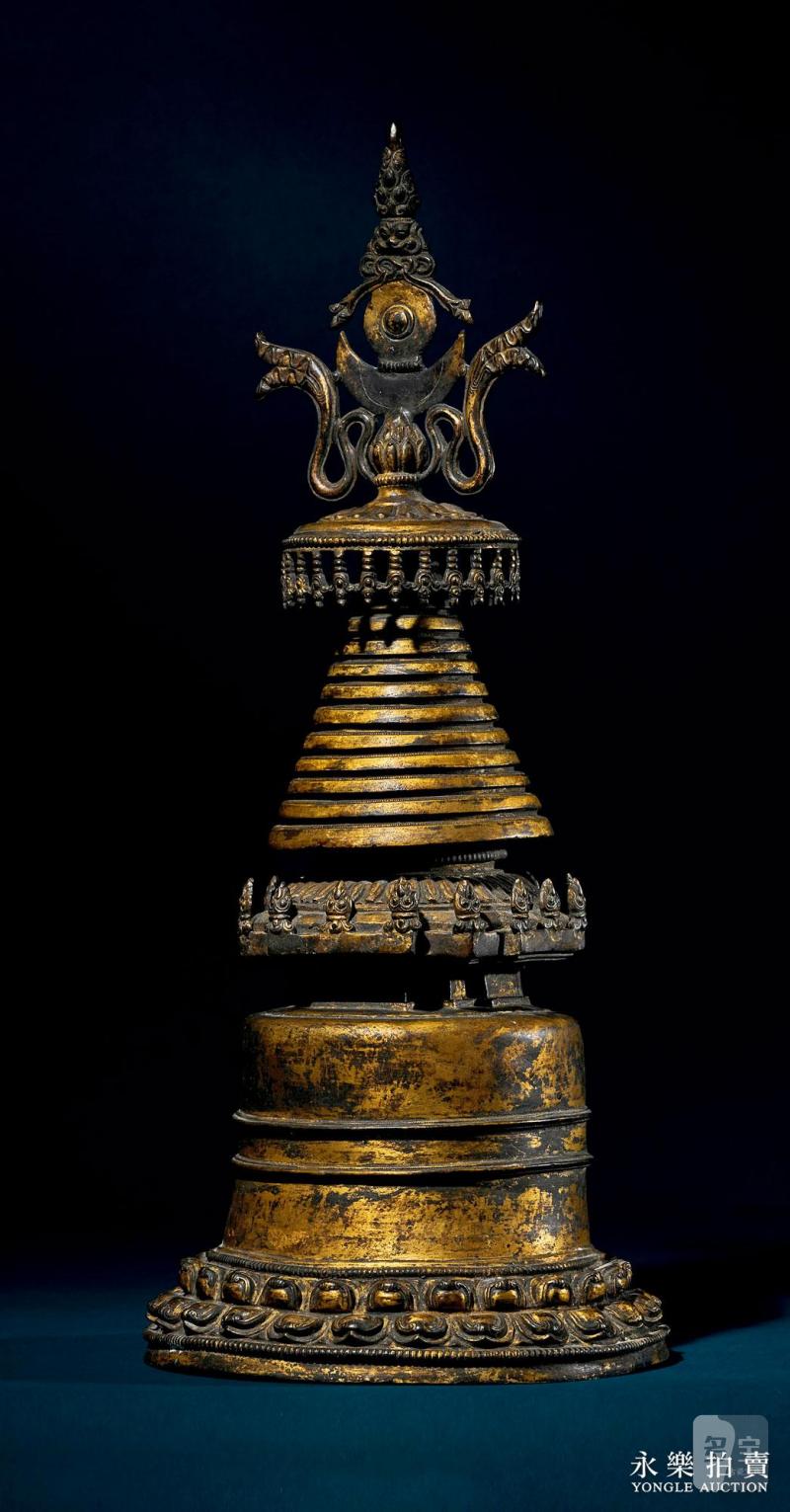13世纪 （西藏）铜鎏金噶当塔